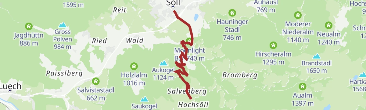 Route map: MTB-Tour 350 Söll-Hochsöll